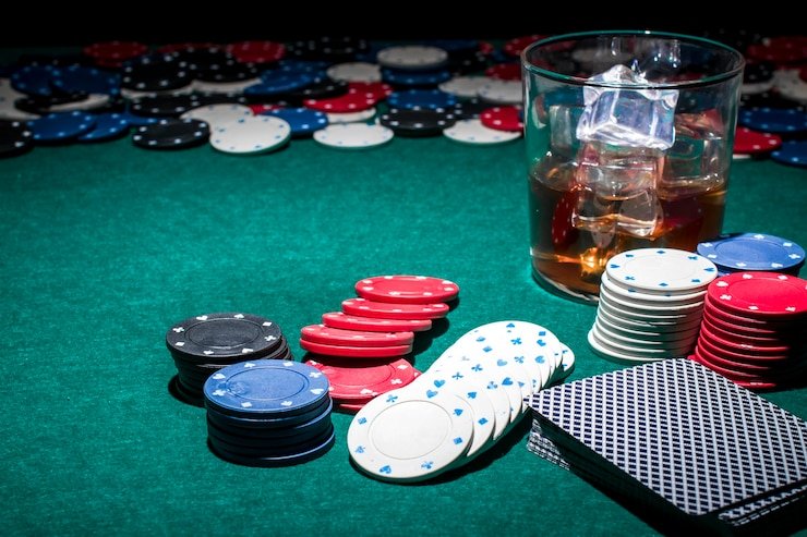 Live Bandar Poker table on max389 login showing dealer, cards, and betting interface
